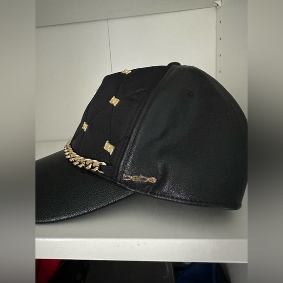 BEBE leather like detail and chains baseball hat - Picture 2 of 4
